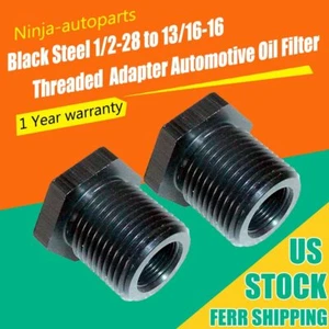 2 Pack 1/2x28 To 13/16x16 Threaded Adapter Convert Automotive Oil Filter Steel - Picture 1 of 4