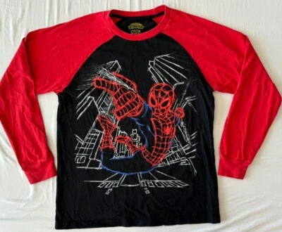 Spiderman Boys Large 14/16 Long Sleeve T-shirt Marvel Black Red Spider-man L EUC - Image 1 of 4