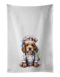 Petit Basset Griffon Vendeen Chef Kitchen Dish Towel Set of 2 DAC7360WTKT - Picture 1 of 3
