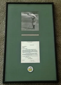 Bobby Jones Certified Signed 1937 Letter & Photo Portland US AM BECKETT COA - Picture 1 of 6