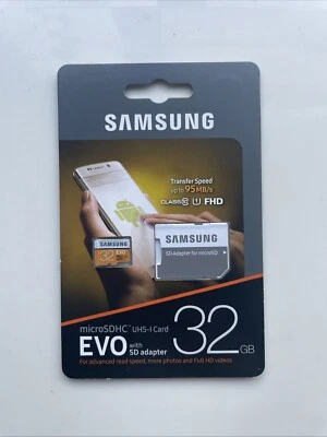 Samsung EVO 32GB Micro SD HC Memory Card UHS-I Class 10 - Brand New - Image 1 of 2