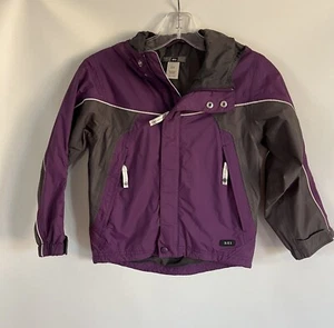 REI Co-op Girls Purple/Gray Billed Hood Nylon Jacket Windbreaker S 6/7 - Picture 1 of 7