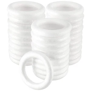 30 Pack 5.7 Inch White Foam Wreath Rings Polystyrene Circles for DIY Crafts - Picture 1 of 7