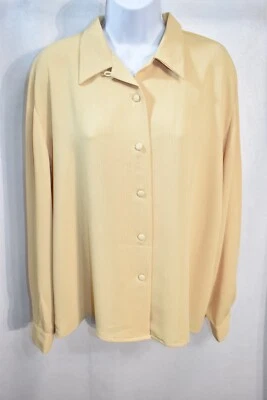Landau Shirt Gold Button Down Blouse Size Large - Image 1 of 4