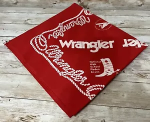 Vintage Wrangler Red Bandana Handkerchief Hanky Scarf Rope Design - Picture 1 of 8