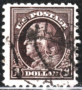 #478 US $1.00 VIOLET BLACK FRANKLIN-USED-N/G-FINE-VF - Picture 1 of 1