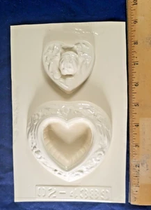 Plaster Mold Plastic Vintage Lot Heart Dish Ballet Girl Squirrel Mouse Crafting - Picture 1 of 15