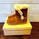 MOSSIMO Women’s Chestnut Brown Faux Suede Shearling Boots Size 6 NEW