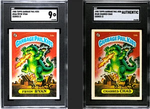 1985 Topps Garbage Pail Kids Frying Ryan 54a Charred Chad 54b - Bild 1 von 1