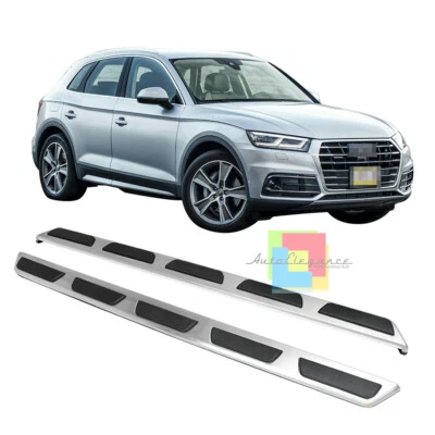 PEDANE LATERALI AUDI Q5 FYB 2017+ SOTTO PORTA ANTISCIVOLO LOOK SLINE SATINATE - Imagen 1 de 4