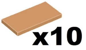 🧱 LEGO 10 New Medium Nougat Tiles 2 x 4 Stud Piece Smooth Flat Mosaic 87079 MN1 - Picture 1 of 2