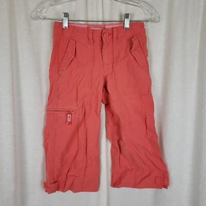 Vintage 2004 Gap Girls size 8 Cargo Capri Pants Belted Back Kids Youth Cotton - Picture 1 of 7