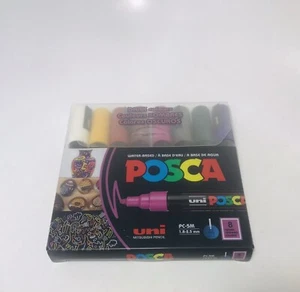 Posca Marker Set 8 Stück dunkle Farben mittlere Spitze Spitzen PC-5M 1,8 - 2,5 mm - Bild 1 von 2