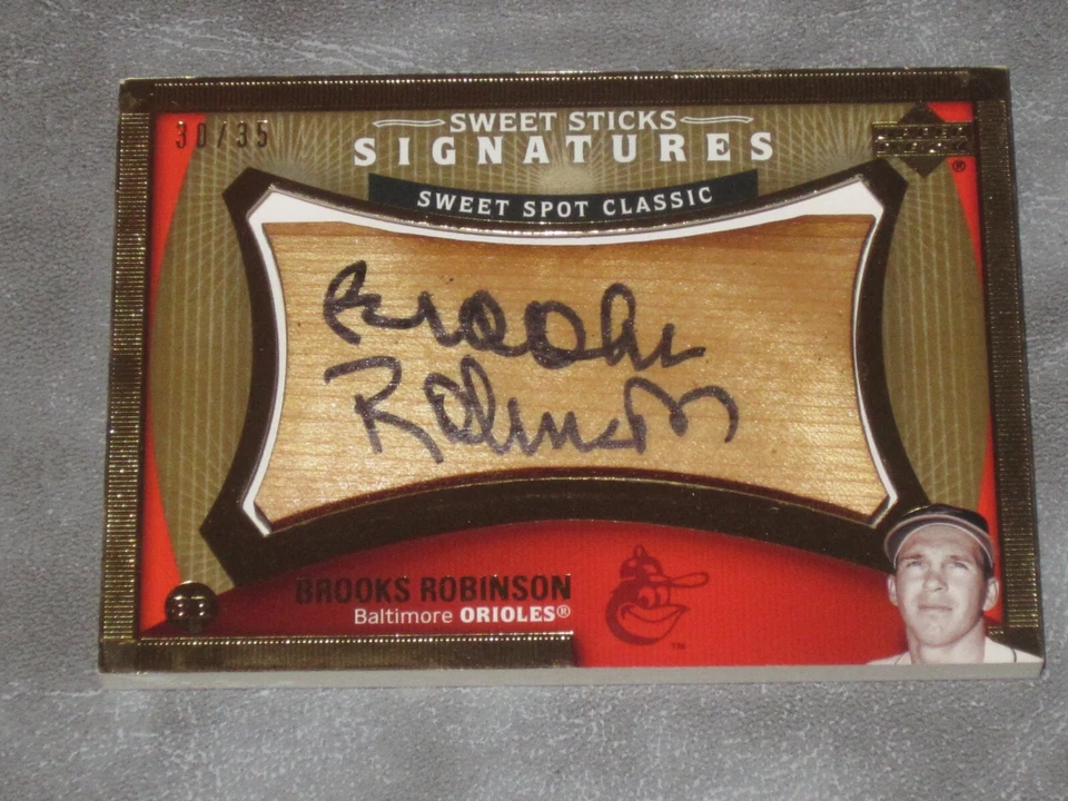 2005 UD Sweet Sticks Signatures Sweet Spot Classic BR Brooks Robinson Auto 30/35 - Image 1 of 2