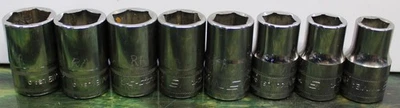 SNAP-ON TOOLS 1/2  Drive 6-Point SAE Shallow Socket LOT 8pcs LOT USA 12-19 - Image 1 of 4