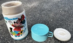 Vintage Aladdin Thermos Walt Disney World Mickey Mouse 70's Train Monorail Clean - Picture 1 of 9