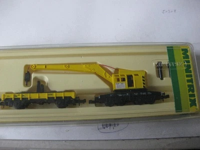 Minitrix Kranwagen 13682 gelb in OVP unbespielt - Bild 1 von 2