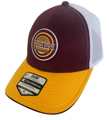 NUEVA Gorra de Camionero Arizona State Sun Devils Coliseo Granate Snapback Adulto OSFM Foto 1 de 4