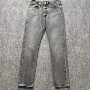 Levis Premium Jeans Womens 26x28 Gray 501 Skinny Mid Rise Button Fly Big E - Picture 1 of 16