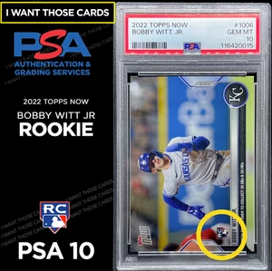 BOBBY WITT JR 2022 ROOKIE TOPPS 🔥    PSA 10    🔥  GRADED ROOKIE CARD - Picture 1 of 3