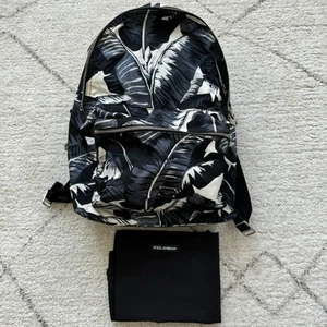 Pre-Owned Authentic DOLCE & GABBANA Banana Leaf Print Backpack - Picture 1 of 20