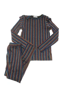 Sonia Rykiel Girls Striped Long Sleeve Blouse Top Pants Set Multicolor Size 12Y - Picture 1 of 9