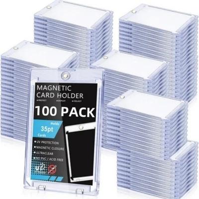 20-120PCS Magnetic Trading Sports Card Holders 35pt One-Touch Hard UV Protection - Image 1 of 4