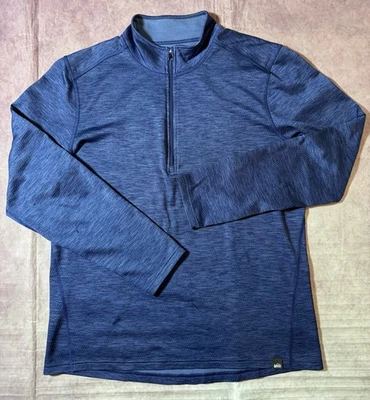 Pullover REI Cooperativo Para Hombres 1/4 Cremallera Azul Ropa Activa Manga Larga Talla Mediana Exterior Foto 1 de 4