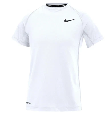 Nike Boys Pro Short Sleeve Tee Top T-shirt White - Image 1 of 2