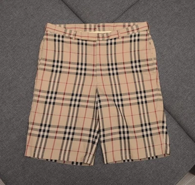 Auténticos Pantalones Cortos Para Hombre Vintage Burberry London Beige Algodón Nova Check Talla 32 R Foto 1 de 4