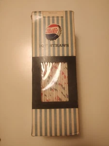 Vintage Pepsi Cola 10 1/2" Straws New Old Stock Maryland Paper Products - Picture 1 of 6