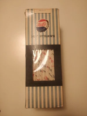 Vintage Pepsi Cola 10 1/2" Straws New Old Stock Maryland Paper Products - Image 1 of 4