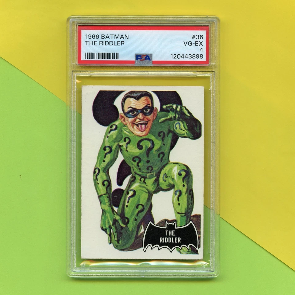 Original 1966 Topps Batman Black Bat Trading Card #36 PSA 4 - Image 1 of 3