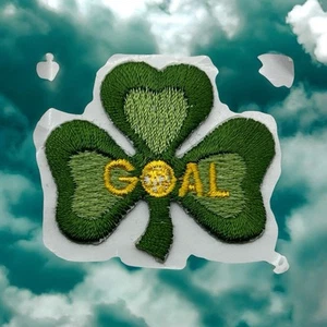 Lot Of 2 Embroidered Goal Patches 1.5”x1.5” Clover Goal Achieved Reward Patch - Bild 1 von 4