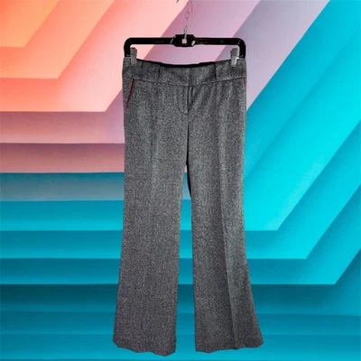 Bebe Women's 2 Black & White Wool & Silk Blend Low Rise Boot Cut Trouser Pants - Image 1 of 4