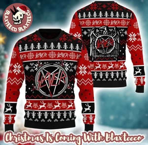 Slayer Christmas Ugly Sweater Gift For Fans - Picture 1 of 2