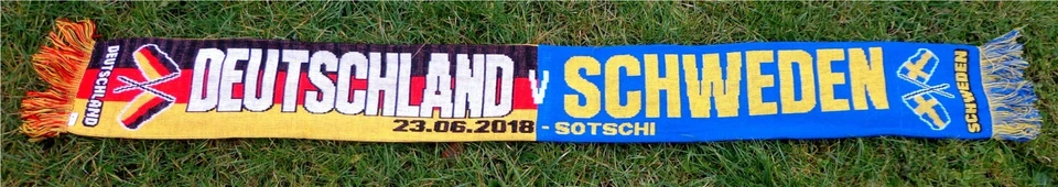 Deutschland Schweden Schal Scarf Echarpe Spielschal BRD Fan Germany Allemagne - Bild 1 von 1
