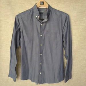 Van Heusen Shirt Mens 15 15.5 M Blue Black Long Sleeve Button Up - Picture 1 of 22