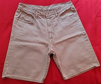 Men's Guess jean Shorts Tan Beige 32  Made In USA Green Tag - Image 1 of 4