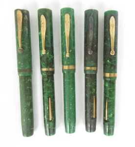 Vintage Sheaffer Flat Top Green Lever Filler Fountain Pen 4 1/2" - Picture 1 of 18