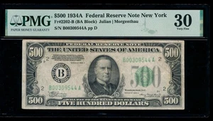 AC 1934A $500 FIVE HUNDRED DOLLAR BILL New York PMG 30 comment - Picture 1 of 2