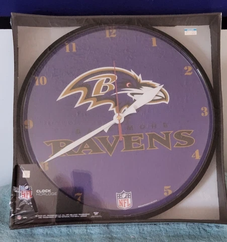 Baltimore Ravens NFL Football Wall Clock Helmet Clock- battery operated Cover