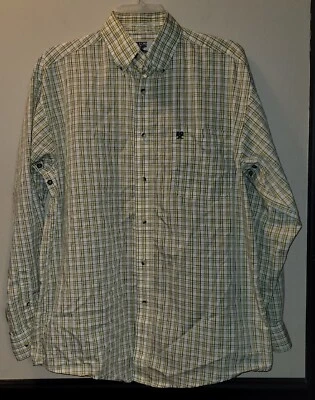 Camisa de rodeo Twenty X Performance manga larga amarilla a cuadros con ventilación para hombre M Foto 1 de 4