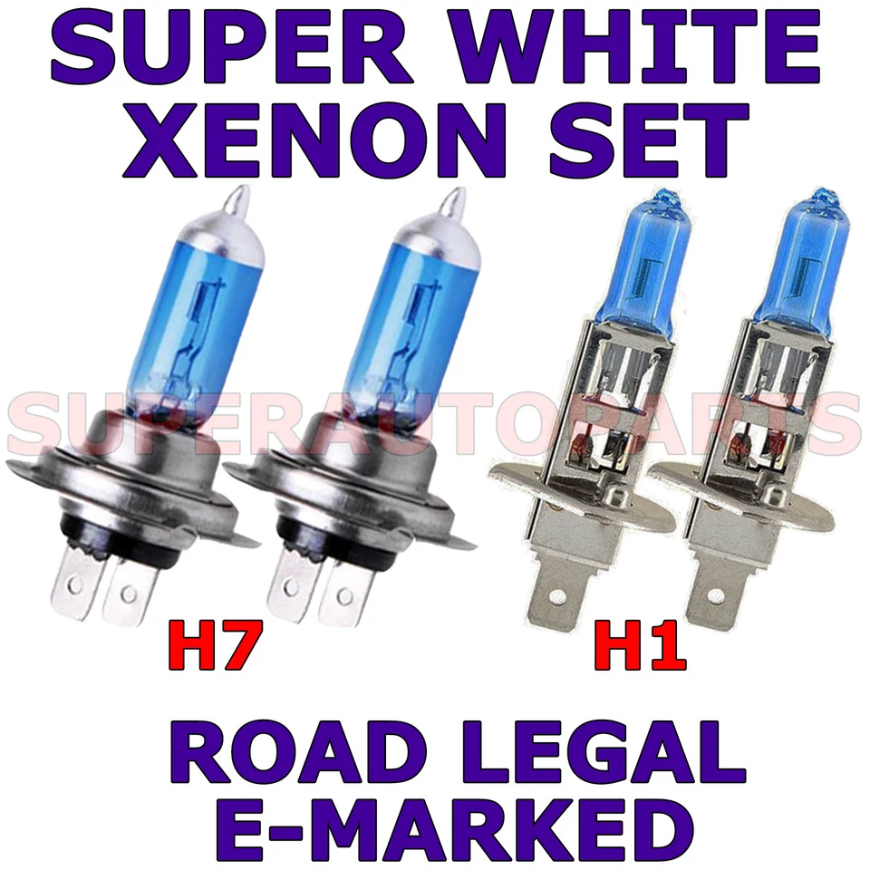 FITS ROVER 75 SALOON TOURER 2002-2004 SET H1 H7 SUPER WHITE XENON LIGHT BULBS Foto 1 de 1
