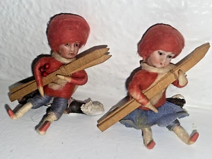 Antique Christmas Heubach cotton bisque skies Ornament Choice - Picture 1 of 3