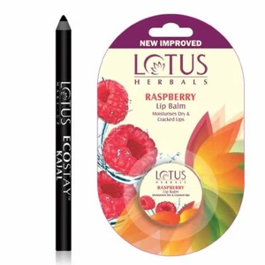 Lotus Herbals Ecostay Kajal, 1.2g And Lotus Herbals Lip Balm, Raspberry, 5g - Picture 1 of 6