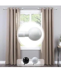 Side Curtain Rods Set of 2, 12.6-21.2 Inch Short Curtain Rods White - Picture 1 of 7