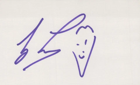 Jay Leno signed 3x5 card Cover
