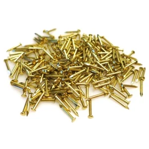 300x Brass Pins 10mm Nails Small Round Head Tack Repair Hobby Wall Hanging - Picture 1 of 2