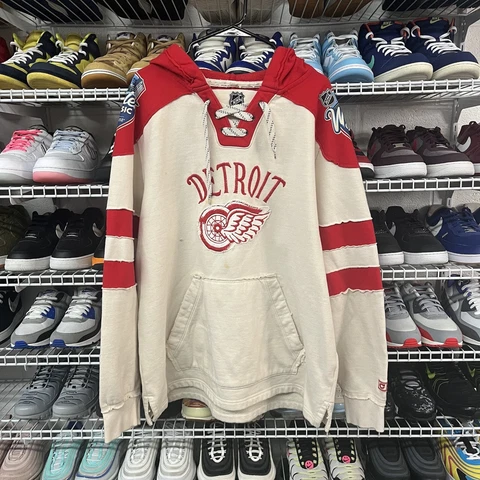 Detroit NHL Hockey CCM 2014 Winter Classic Hoodie Sweatshirt Distress Size XL Cover